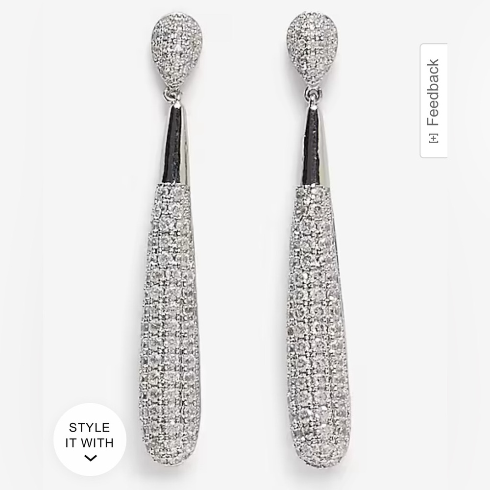 Express Rhinestone Tube Drop Earrings